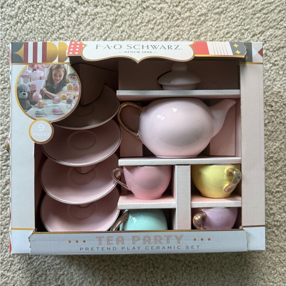 FAO Schwarz Pastel Ceramic Tea Set